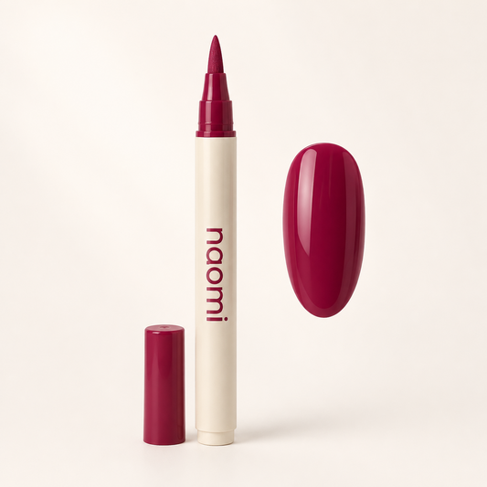 Naomi Nail Pen in Berry with nail swatch